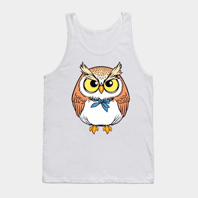 The Little Angry Owl Tank Top by Orange-C